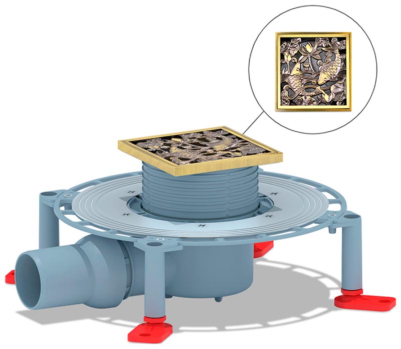 Изображение товара Душевой трап Bronze de Luxe бронза (21980-5602)