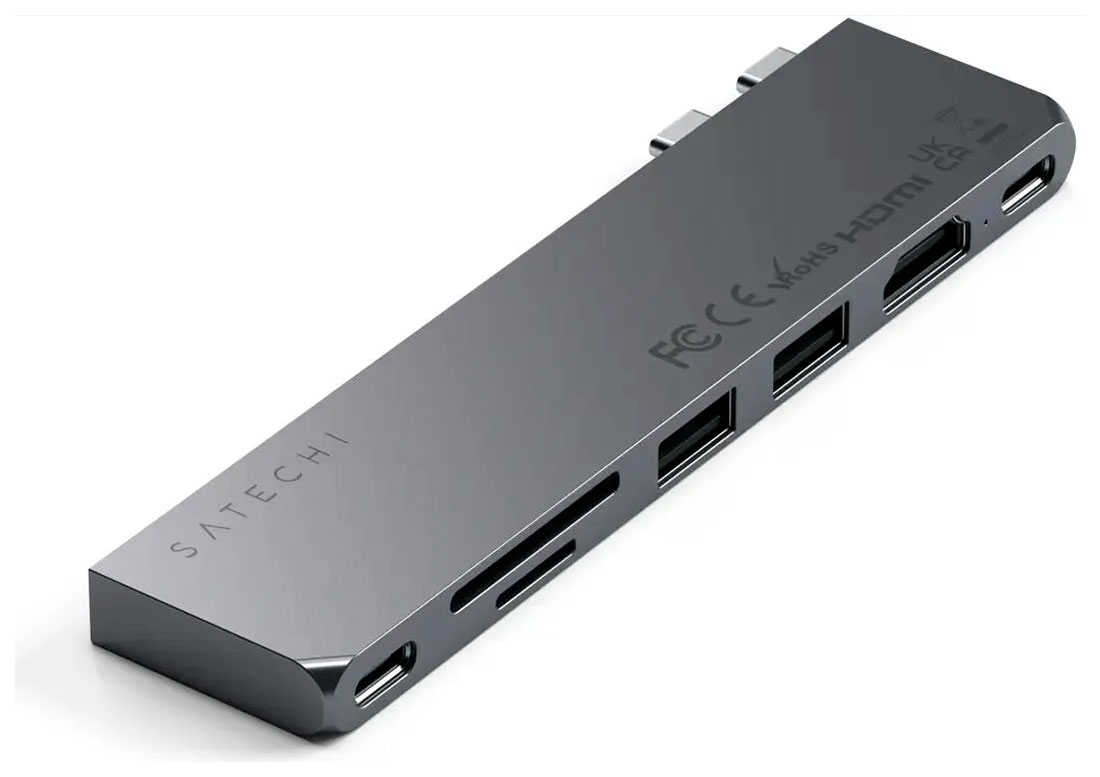 

Адаптер Satechi USB-C Pro Hub Slim Adapter, серый космос (ST-HUCPHSM)