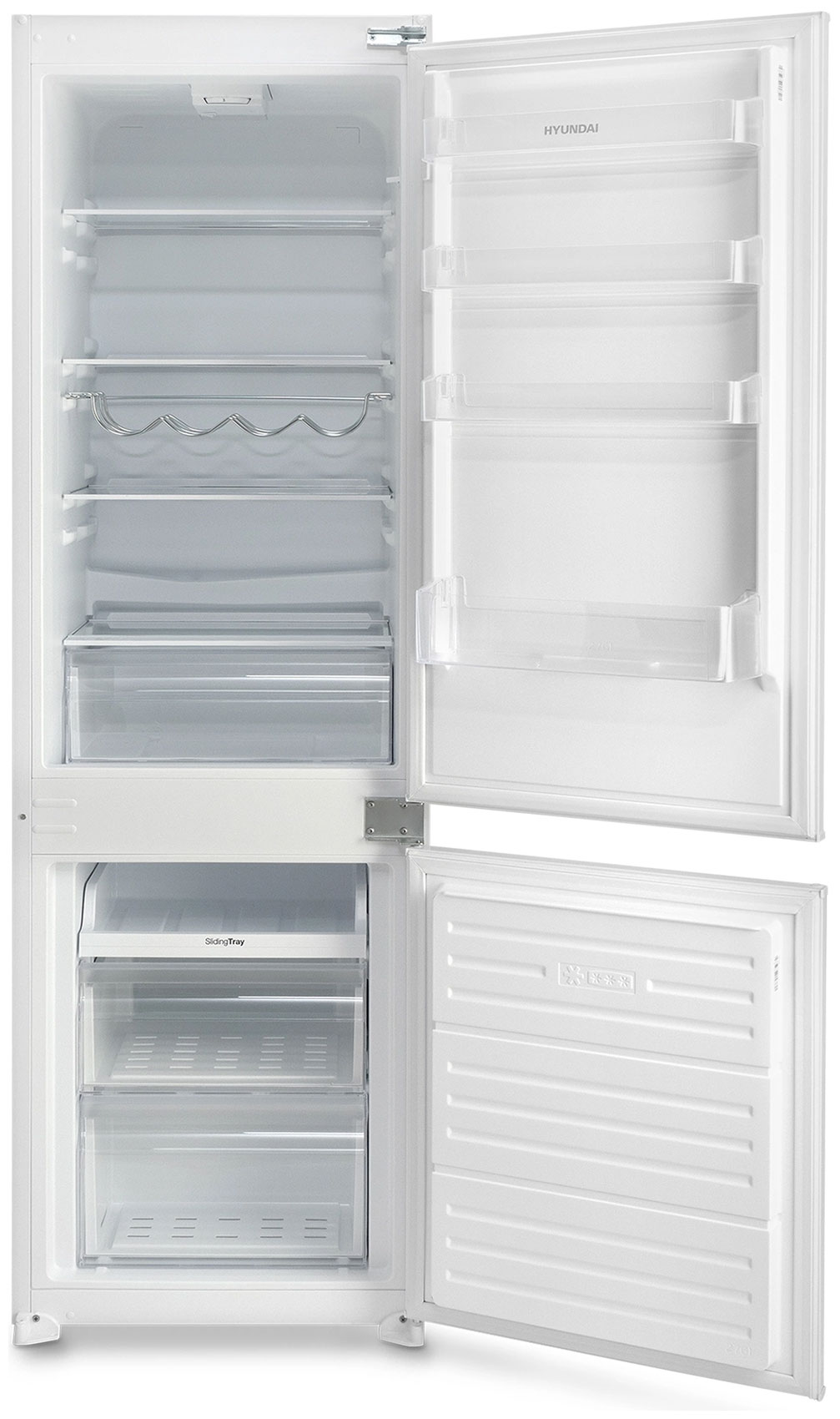 Изображение товара Встраиваемый двухкамерный холодильник Hyundai HBR 1771 белый низкое энергопотребление