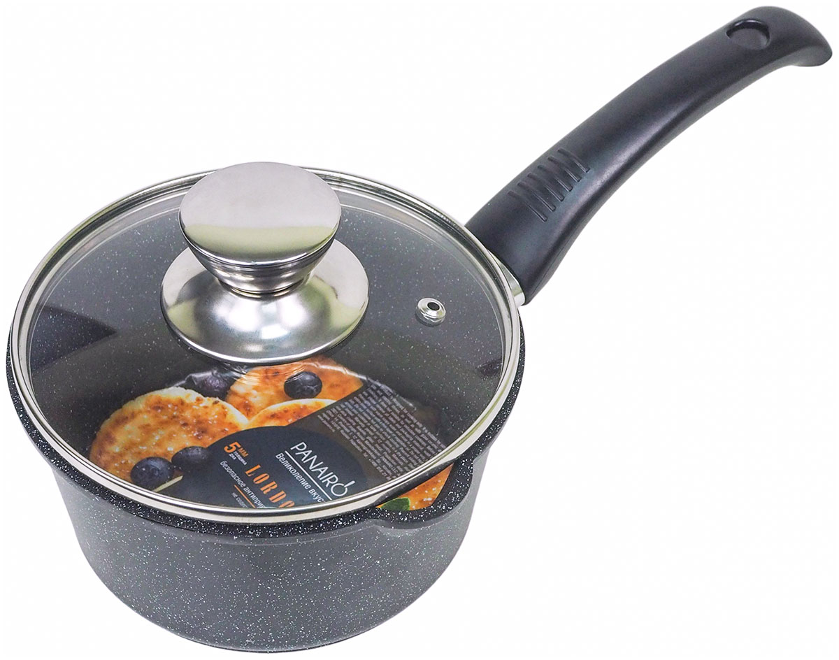 Изображение товара Ковш Panairo Lordom, 1,4 л, с крышкой (LO-KOV-1.4-BAС-K.Chr)