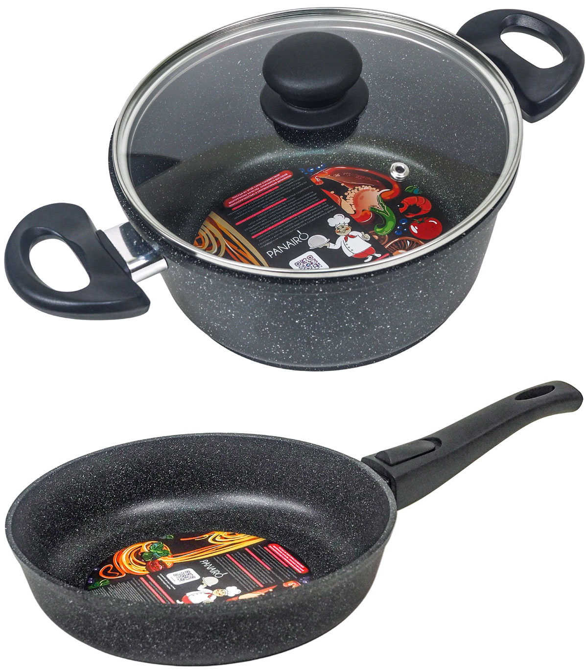 Изображение товара Набор посуды со съемной ручкой Panairo Veranss №2 (VR-NAB2-22+KAS.2-K.23.Chr)