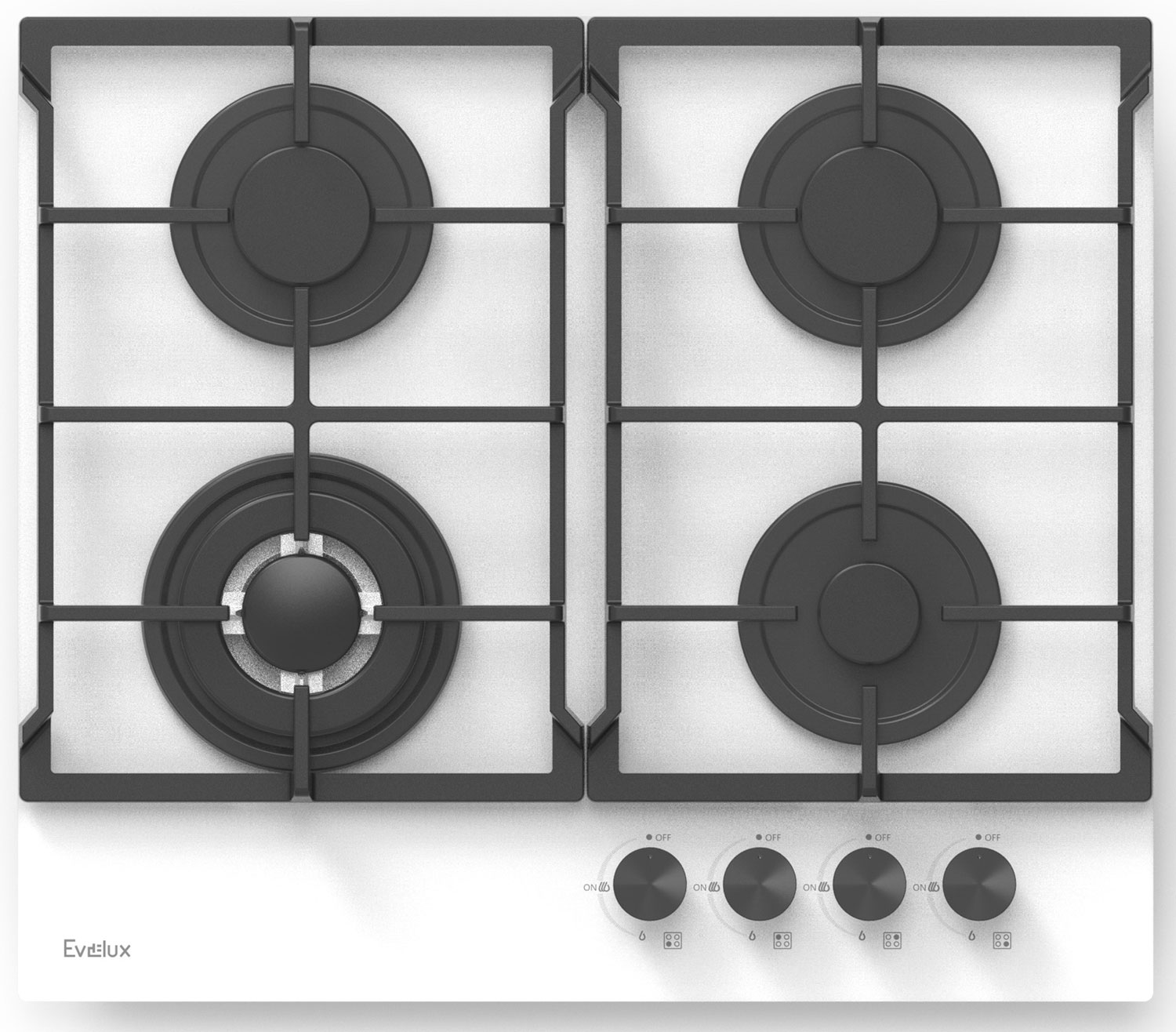 

Газовая варочная панель Evelux HEG 675 WG, Белый