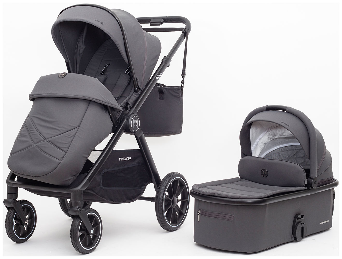 Изображение товара Коляска 2 в 1 Ining Baby KR345 Plus grey