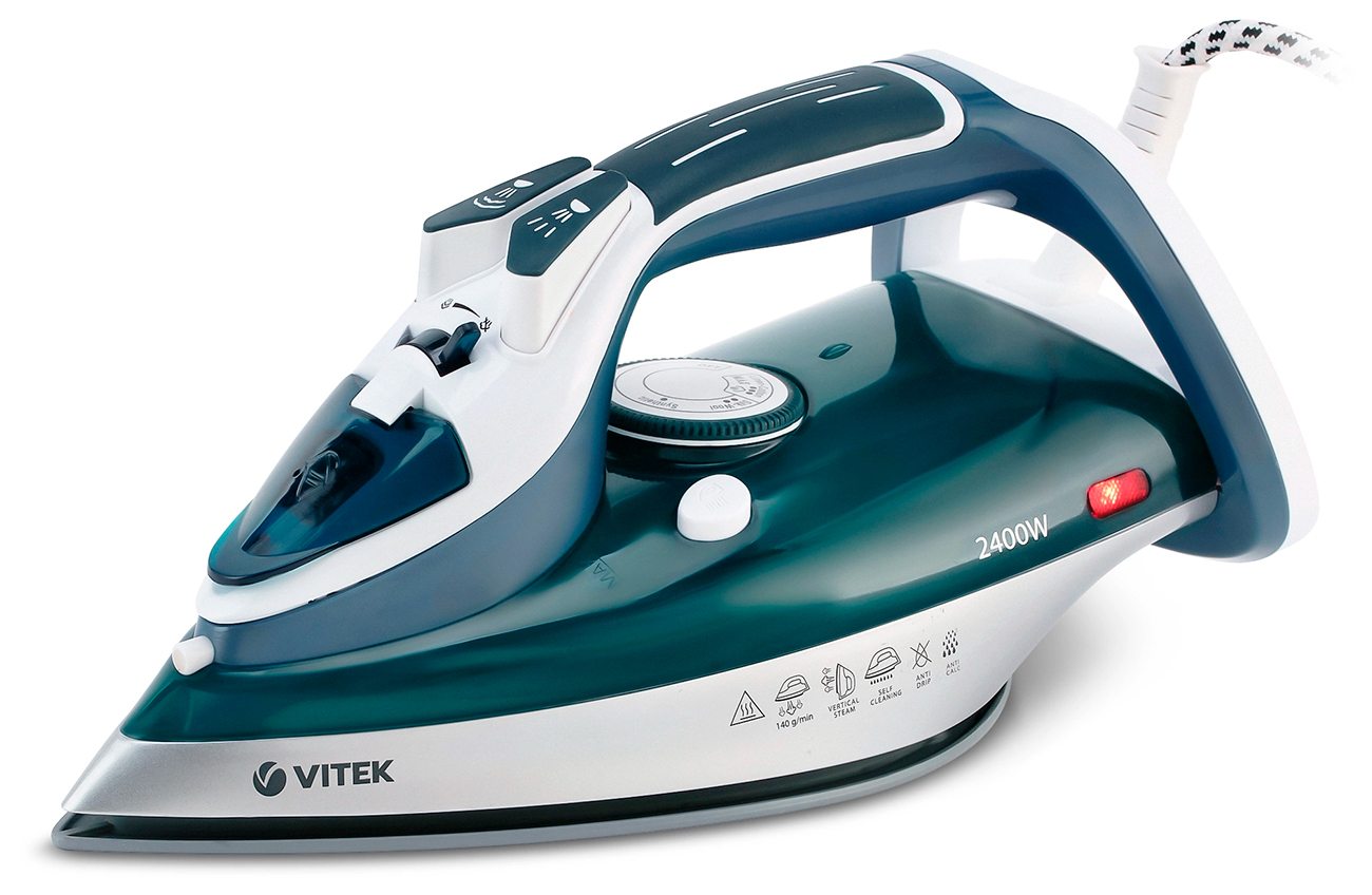 Изображение товара Утюг Vitek VT-8306, 2400 Вт, белый/зеленый