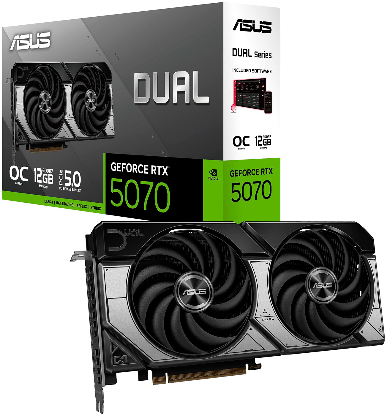Изображение товара Видеокарта Asus GeForce RTX 5070 12GB DUAL OC (DUAL-RTX5070-O12G)