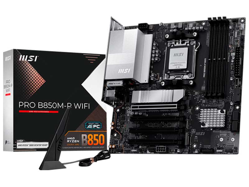 Изображение товара Материнская плата MSI PRO B850M P WIFI AM5 Micro-ATX для AMD Ryzen DDR5 Wi-Fi