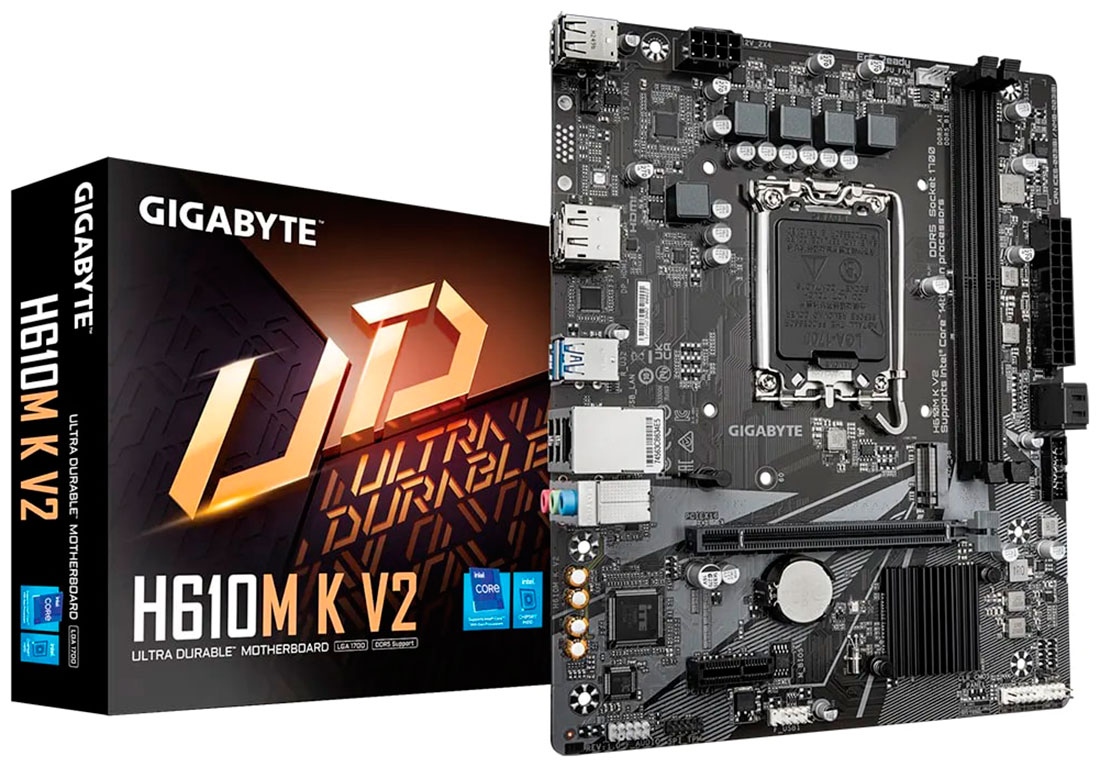Изображение товара Материнская плата Gigabyte H610M K V2 LGA1700 MicroATX DDR5