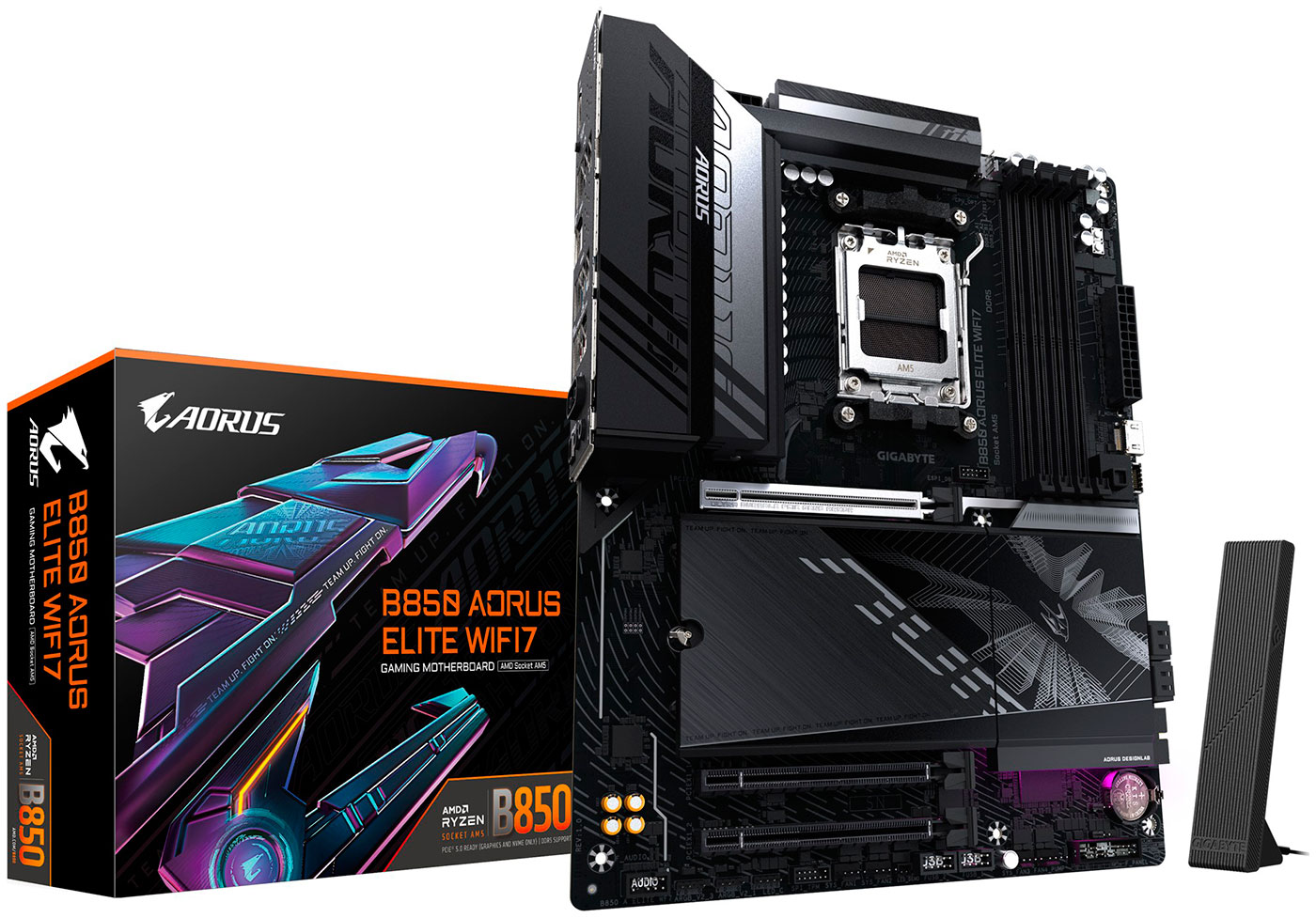 

Материнская плата Gigabyte B850 AORUS ELITE WIFI7 (AM5, ATX), Черный