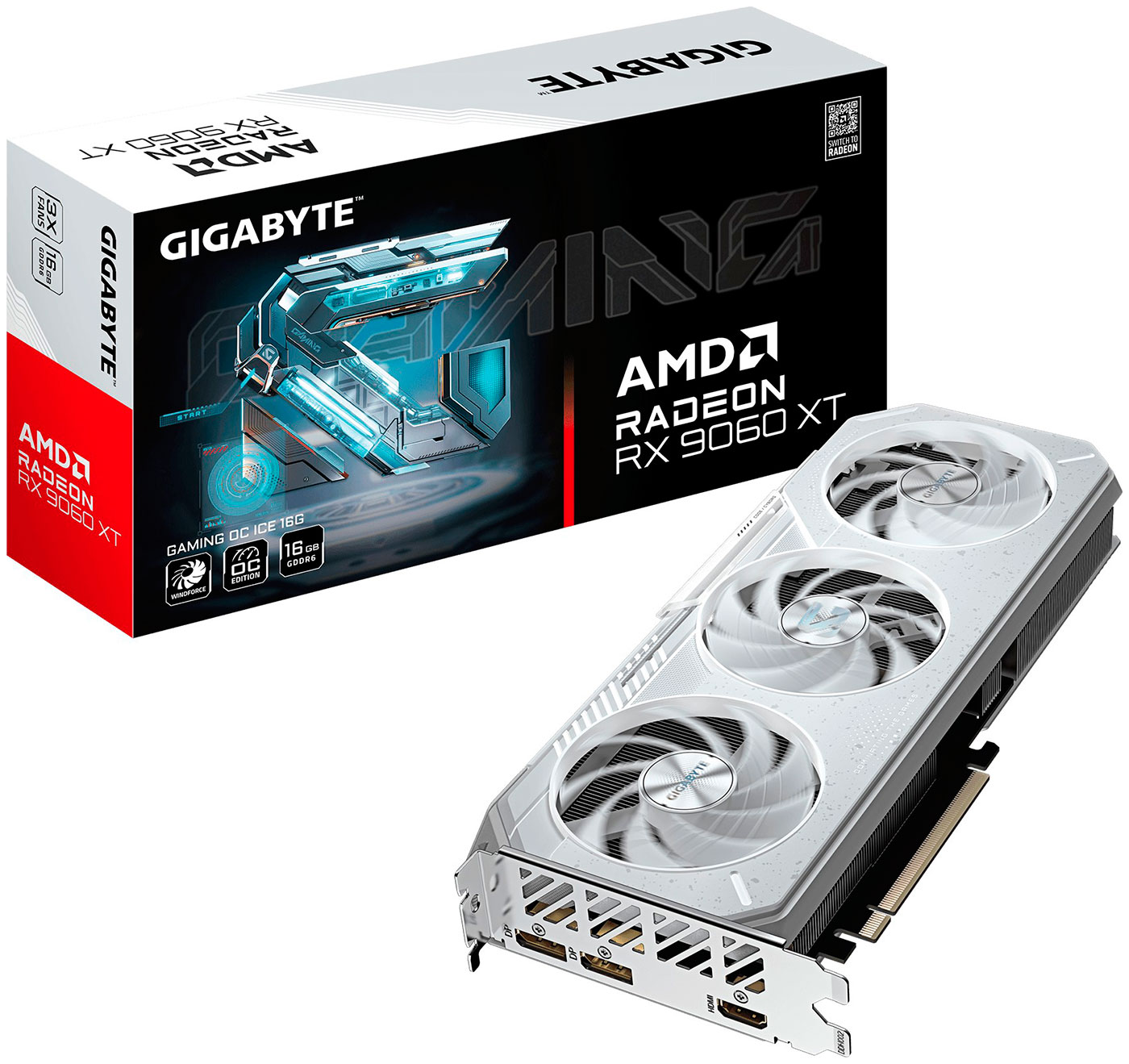 Изображение товара Видеокарта Gigabyte Radeon RX 9060 XT GAMING OC ICE 16GB