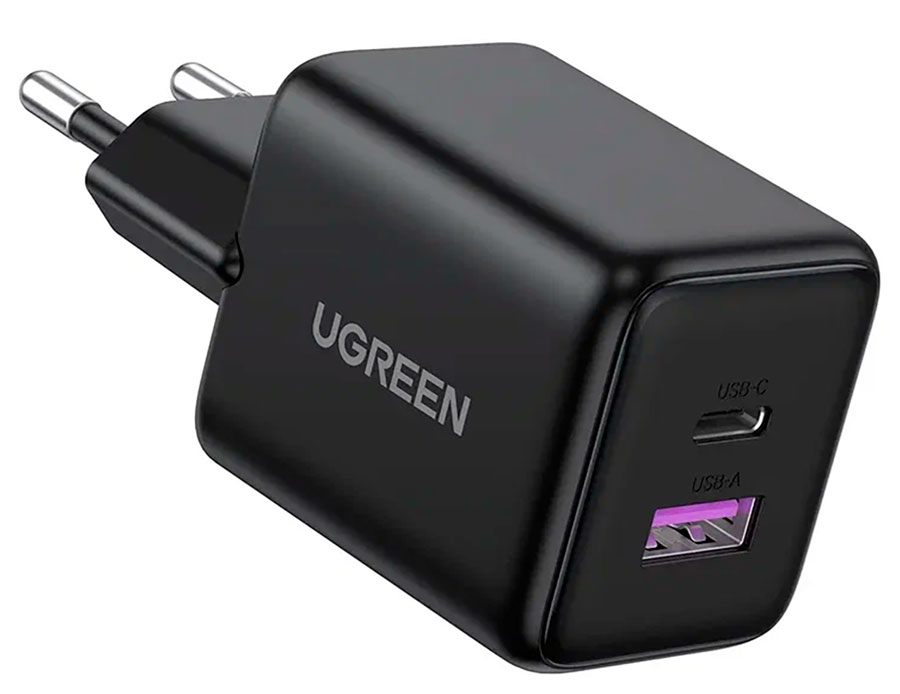 

Сетевое зарядное устройство Ugreen X516, 30Вт, 1хUSB-C, 1хUSB-A, GaN, черный (65014)