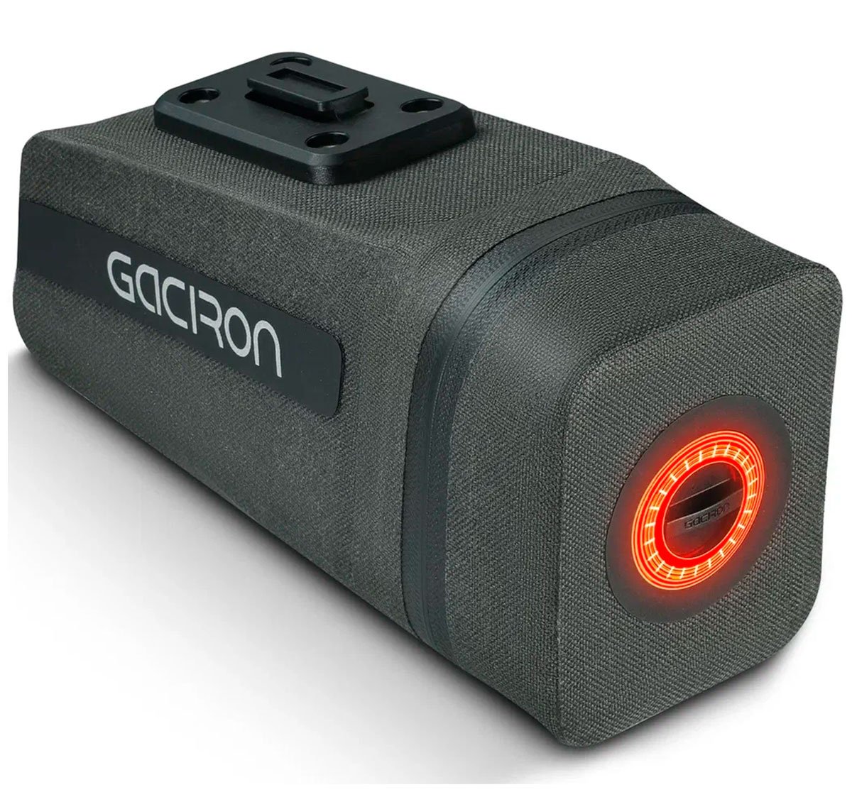 Изображение товара Велосумка подседельная с умным задним фонарем 2 в 1 Gaciron Birdnest-200, 14 л, IPX6, черный