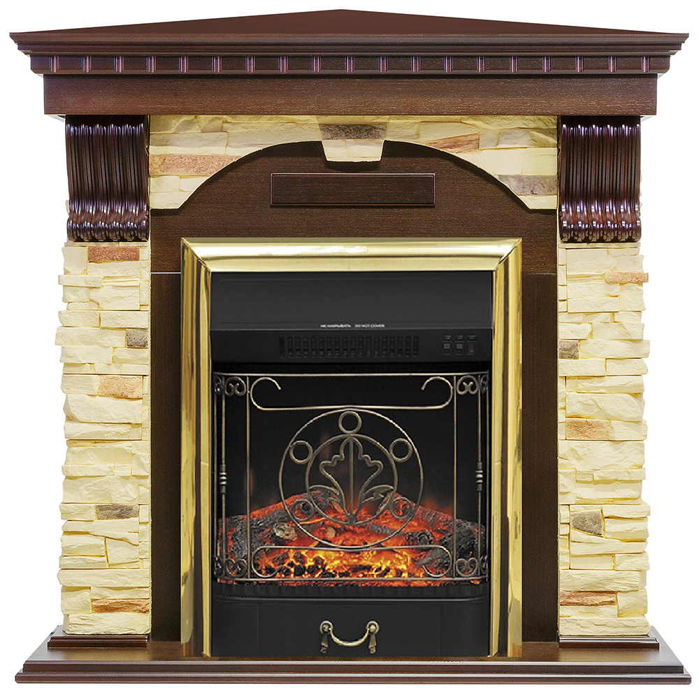 Изображение товара Каминокомплект Royal Flame Dublin угловой с очагом Malestic BR темный дуб