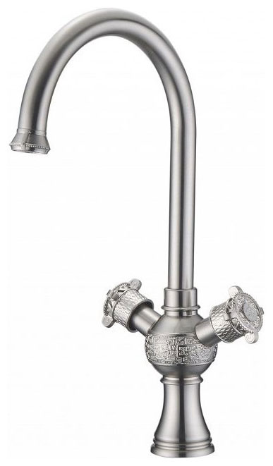 Изображение товара Кухонный смеситель Zorg A 2004K-SL с анческим серебром, двухвентильный