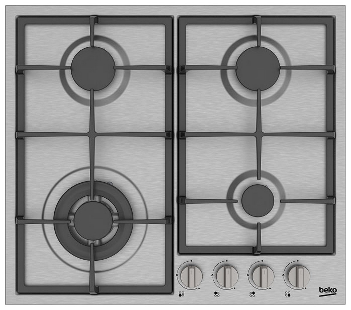 Изображение товара Газовая варочная панель Beko HIYG 64225 SXO с электроподжигом и WOK Изображение товара Газовая варочная панель Beko HIYG 64225 SXO с электроподжигом и WOK