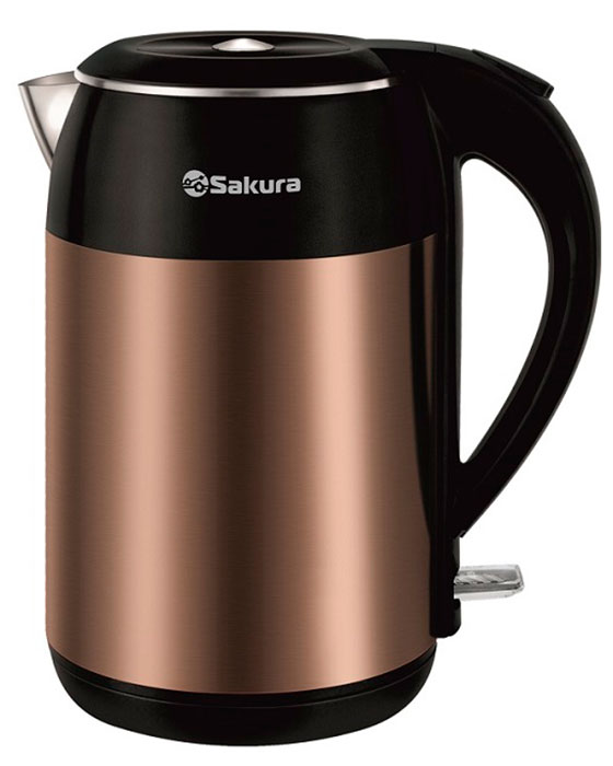 электрочайник sakura sa 2154c медный черный Чайник электрический Sakura SA-2154C с двухслойным корпусом 1.8л
