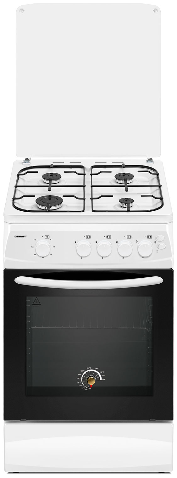 Изображение товара Газовая плита Kraft KF-FSK5407AGW с 4 конфорками и духовкой 58 л