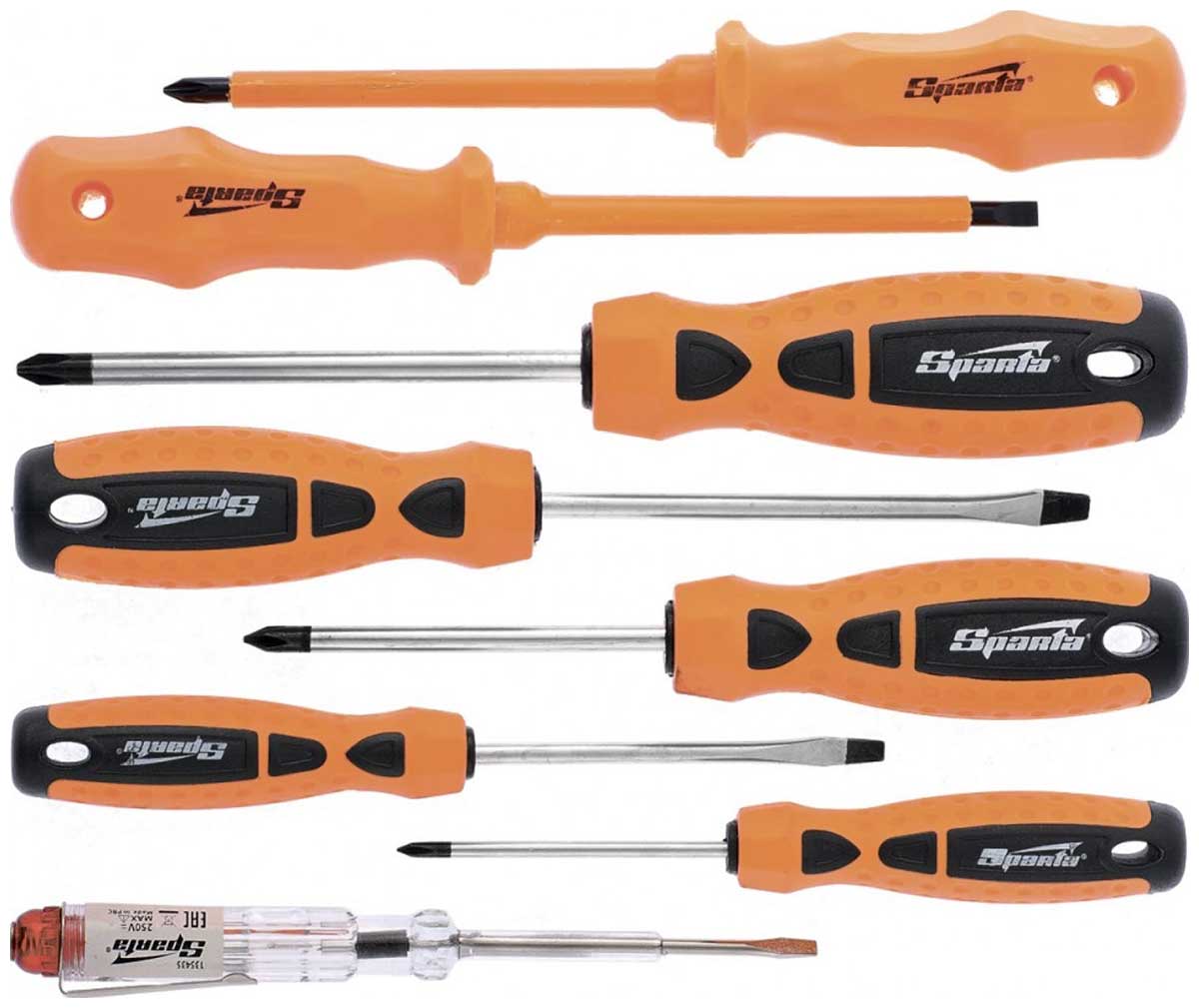 Изображение товара Набор отверток Sparta 135435, PH, SL - 5шт., д/эл. - 2шт., проб.эл.на 220В - 1шт., 8 предметов