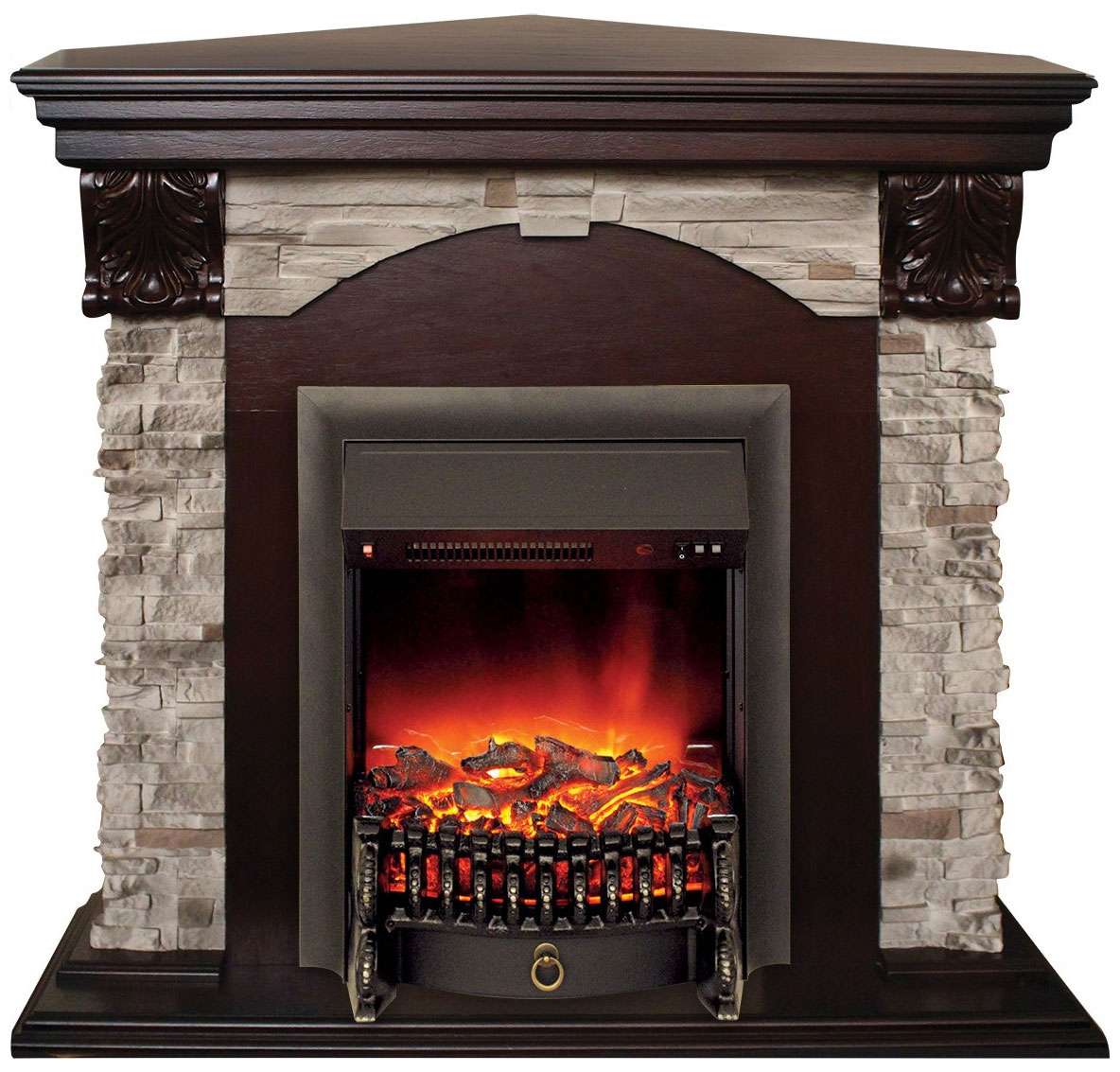 Изображение товара Каминокомплект Realflame DUBLIN CORNER ROCK с электроочагом и порталом