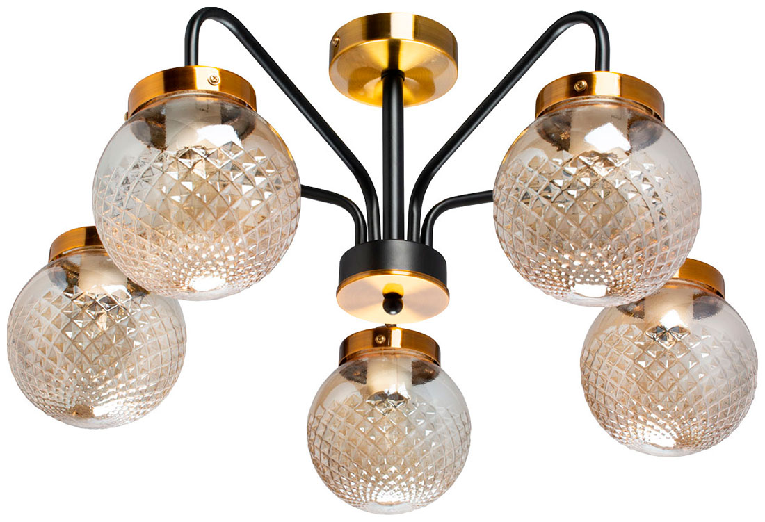 Изображение товара Люстра потолочная Вита 5*60W E27 стиль Мегаполис с бронзовым и черным дизайном