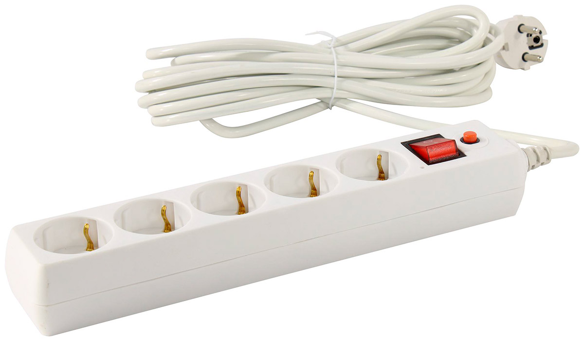 Изображение товара Сетевой фильтр Buro 500SH-3-W 3 м, 5 розеток, белый