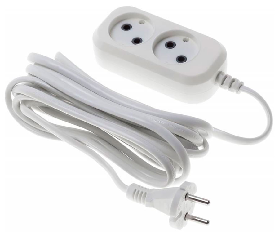 Изображение товара Сетевой удлинитель Buro BU-PSL2.5/W, 5 м, 2 розетки, белый