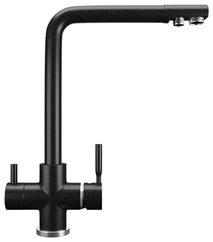 Изображение товара Смеситель кухонный Ulgran U-016 ультра-черный с керамическим картриджем для фильтрованной воды