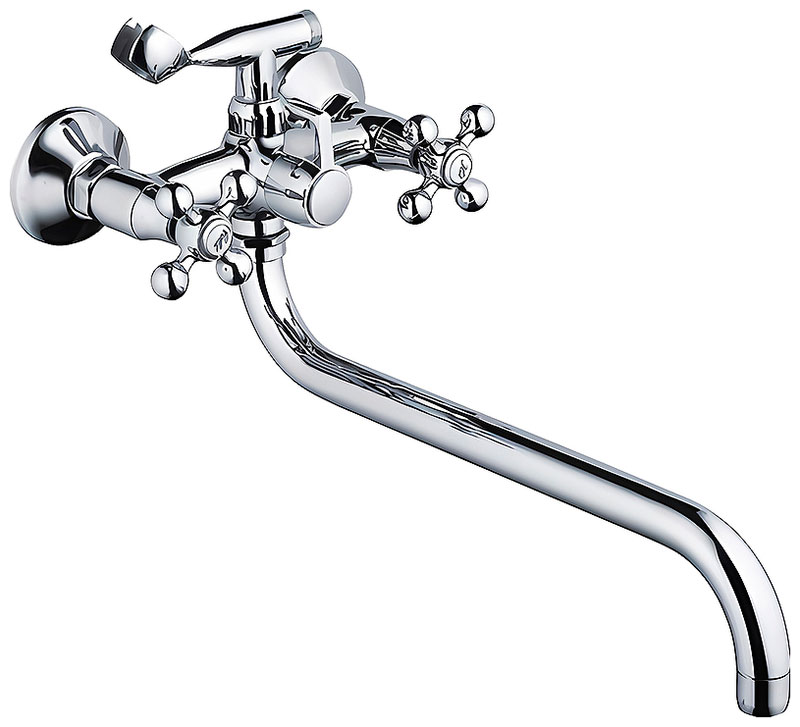 Изображение товара Смеситель для ванны Haiba HB19 хром с поворотным изливом и душевым гарнитуром