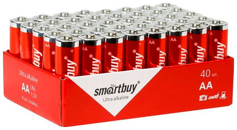Батарейки Smartbuy LR6 bulk 40 40шт комплект батареек 4 шт duracell basic aa lr6 mn1500