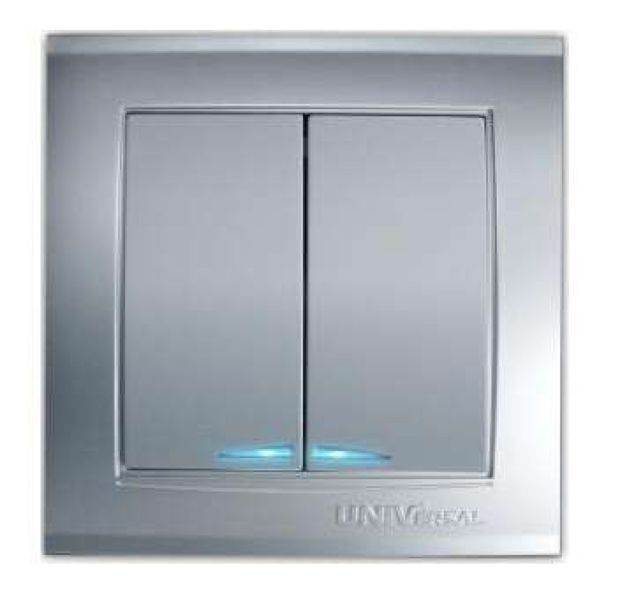 Изображение товара Выключатель 2-кл. СП Бриллиант IP20 с подсветкой серебристого