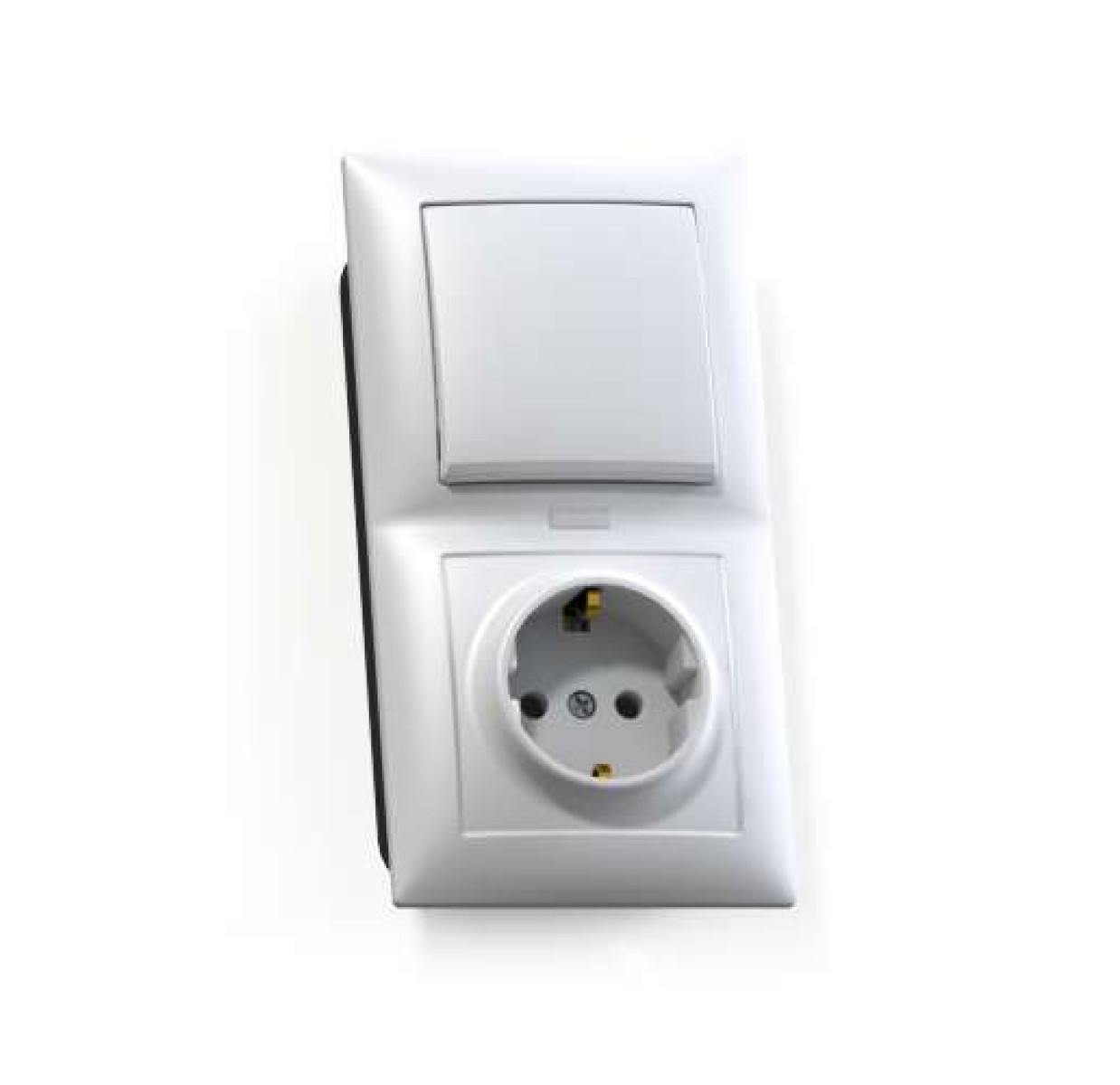 Изображение товара Блок комбинированный Кунцево-Электро БКВР-420 Селена 1-кл. выключатель и розетка с заземлением белы