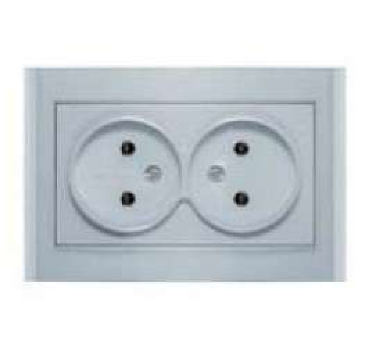 Изображение товара Розетки Универсал Розетка 2-м СП Бриллиант 16А IP20 без заземл. серебр. UNIVersal