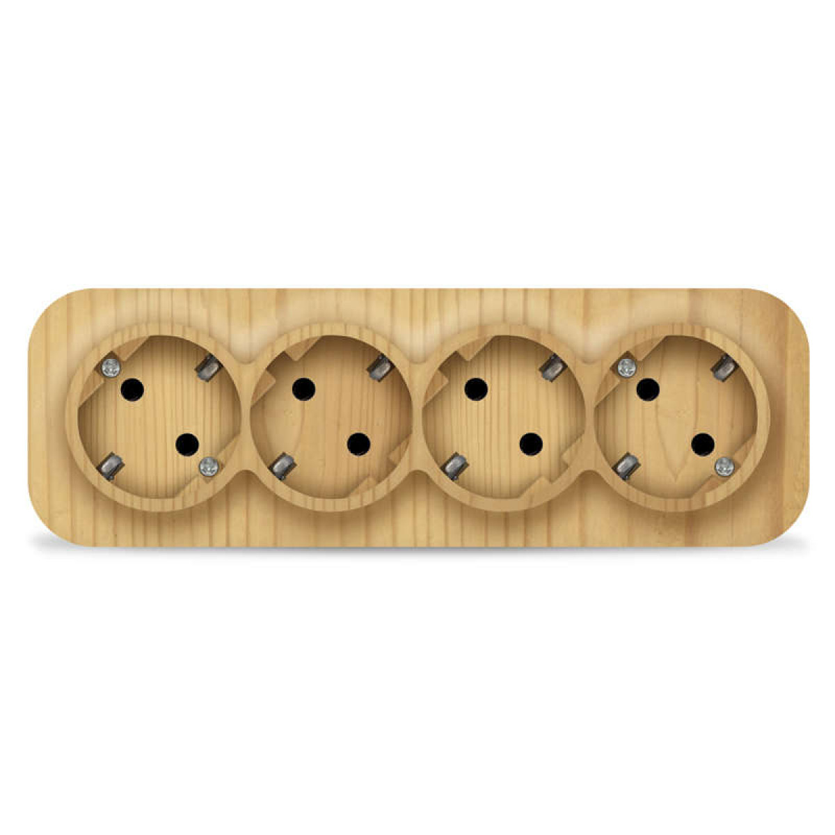 Изображение товара Розетка Ionich 4-м ОП 16А IP20 с заземлением сосна монтаж накладной