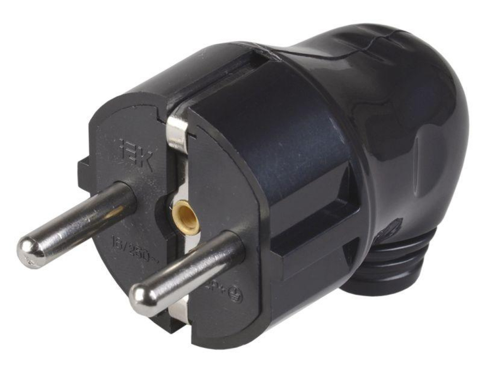 Изображение товара Вилка угловая разборная IEK ВПу11-02-Ст с заземлением 16А черная