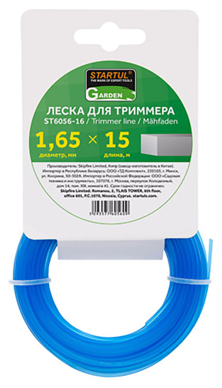 

Леска Startul GARDEN ф 1.65 мм х 15 м, квадратное сечение (ST6056-16)