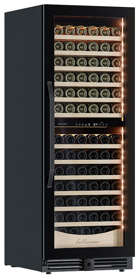 Изображение товара Винный шкаф Meyvel MV141PRO-KBT2 на 143 бутылки с двухзонной температурой