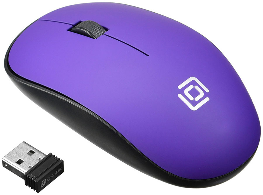 Беспроводная мышь Oklick 515MW черный/пурпурный оптическая (1200dpi) беспроводная USB (2but) компьютерная мышь hiper aero a 2