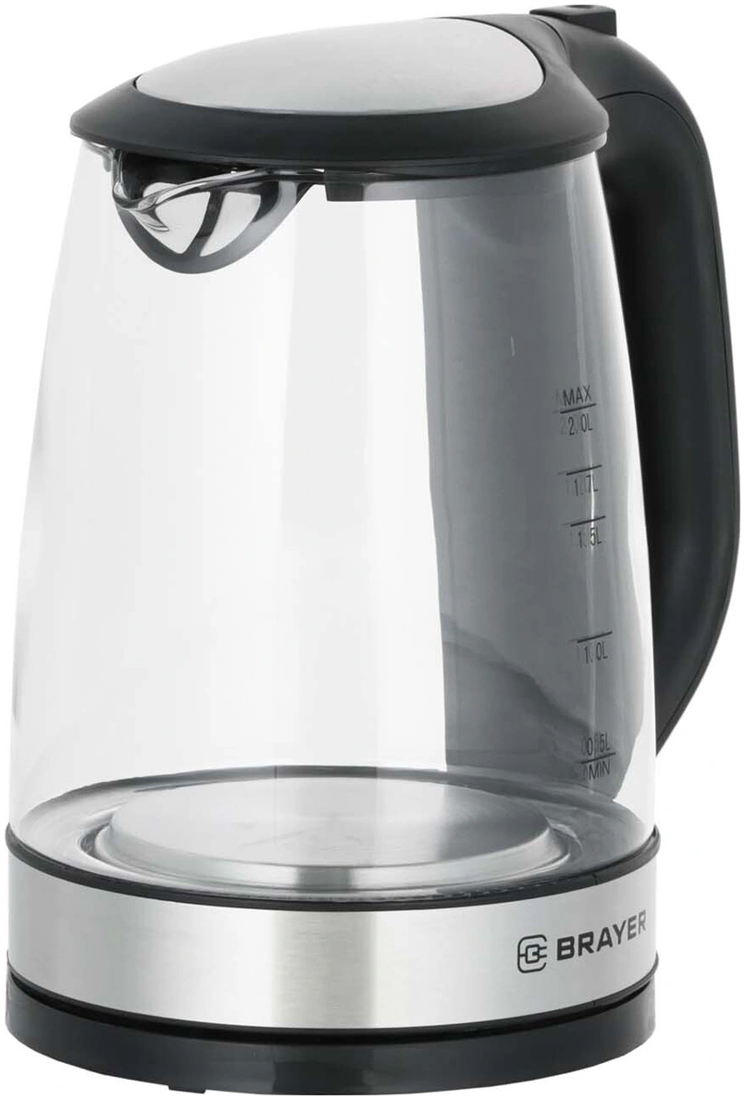 Изображение товара Электрический чайник Brayer 1040BR-BK 2 л стекло автоматическое отключение