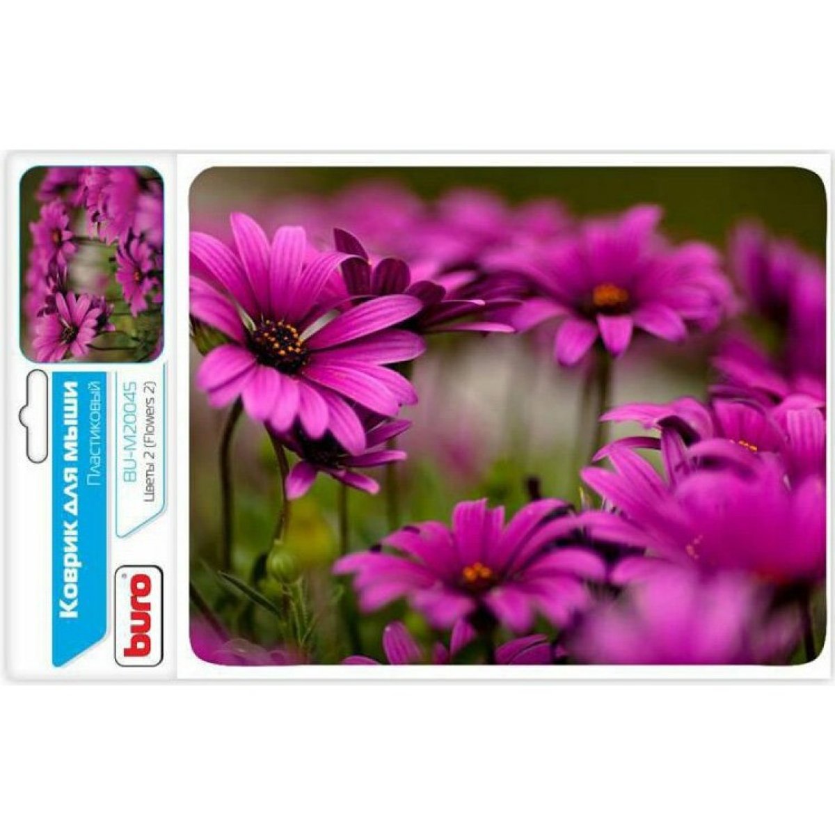 Изображение товара Коврик для мышек Buro BU-M20045 Мини рисунок/цветы 230x180x2мм