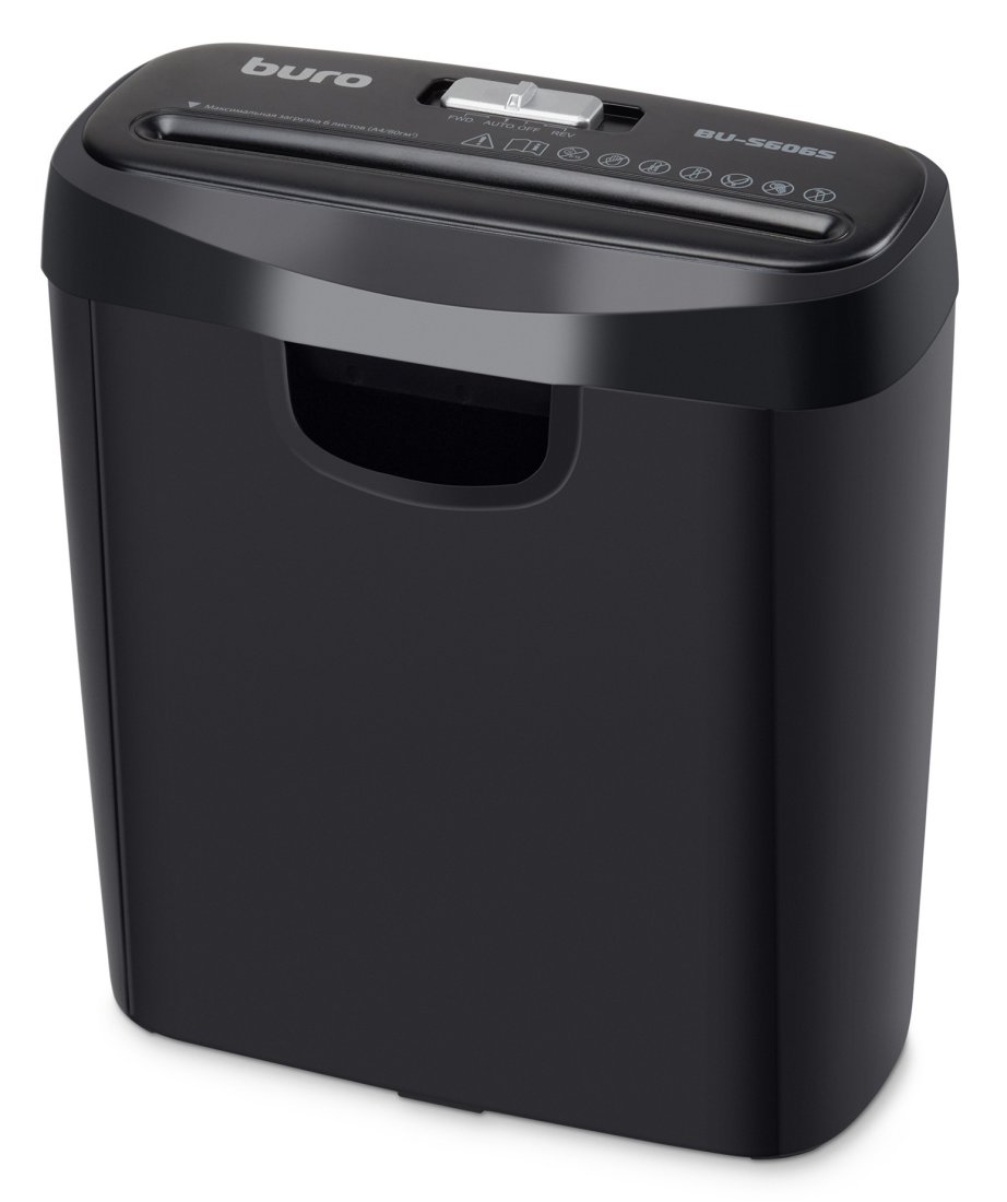 Изображение товара Уничтожитель бумаги (шредер) Cactus Buro Home BU-S606S черный (секр.Р-2) ленты 6лист. 11лтр. пл.карты