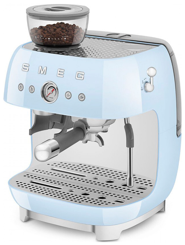 Кофеварка эспрессо Smeg EGF03PBEU, цвет пастельный голубой Кофеварка эспрессо Smeg EGF03PBEU, цвет пастельный голубой