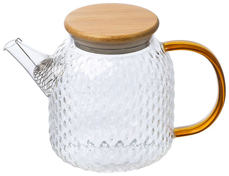 Изображение товара Чайник заварочный Leonord AROMA, боросиликатное стекло, 1 л, бамбуковая крышка (105040)