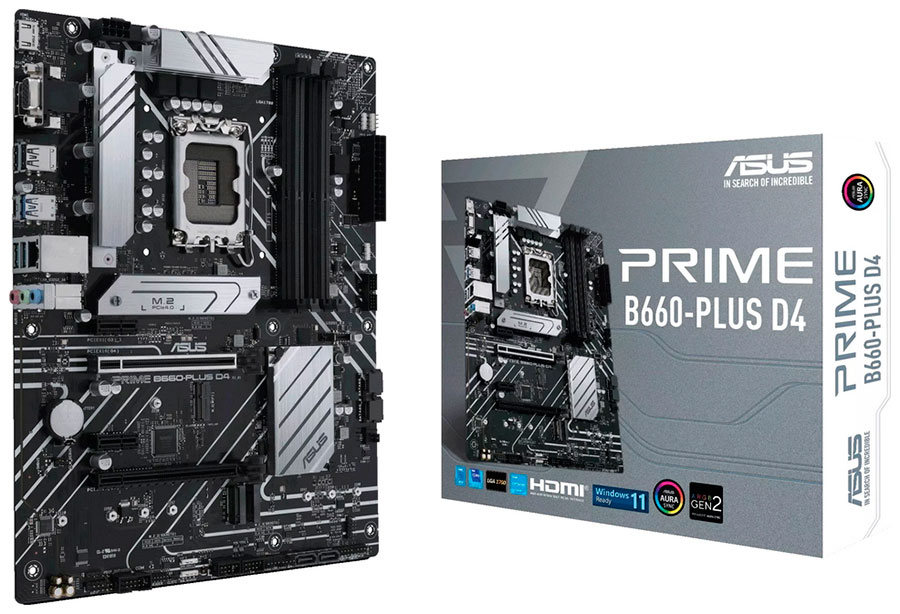 Изображение товара Материнская плата Asus PRIME B660-PLUS D4 (LGA1700 ATX)
