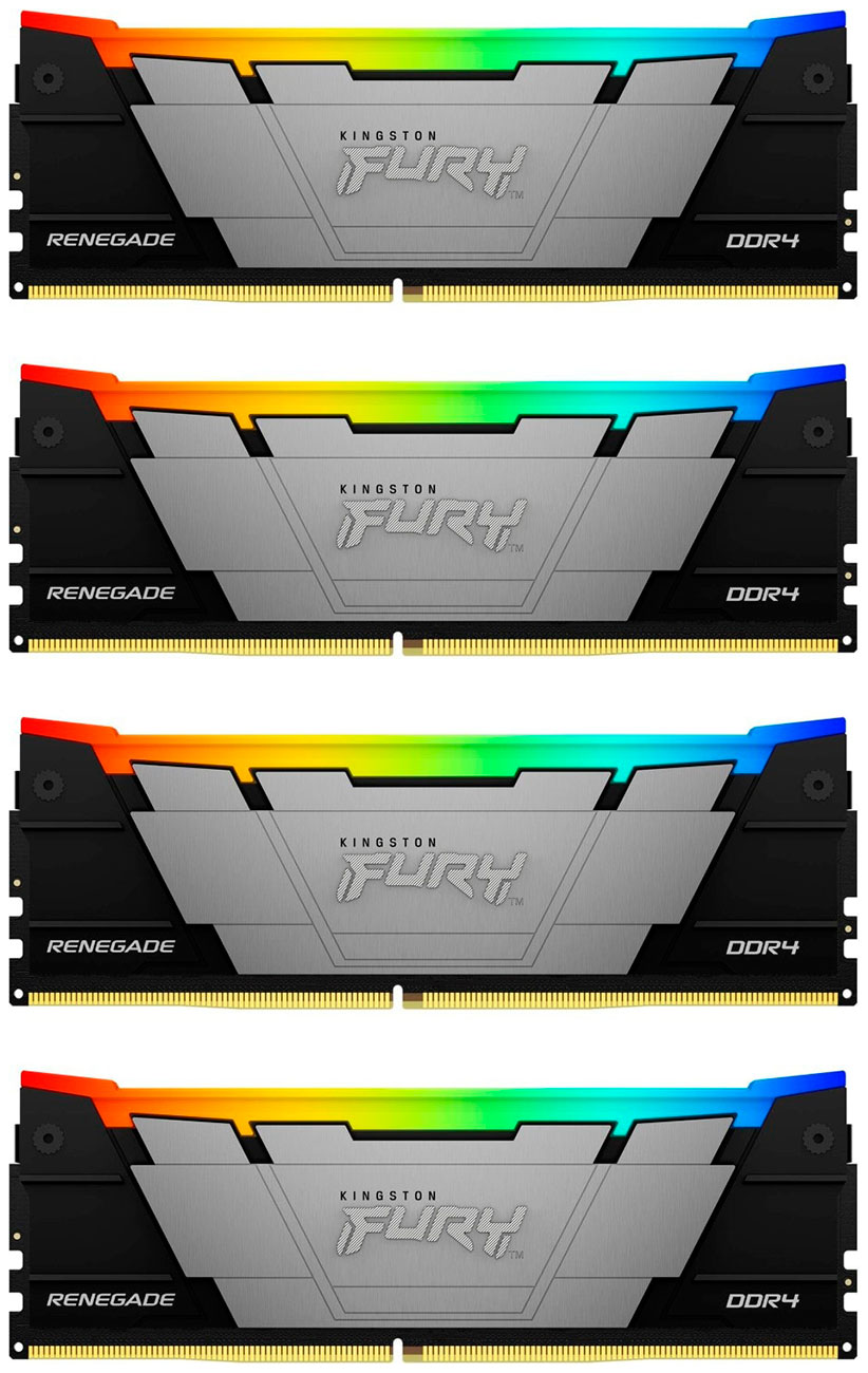 Изображение товара Оперативная память Kingston DDR4 128GB (4x32GB) 3200Mhz FURY Renegade Black RGB (KF432C16RB2AK4/128)
