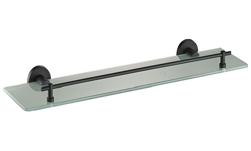 Изображение товара Стеклянная полка D-Lin D111 черная для ванной комнаты, современный дизайн