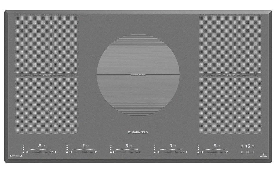 Изображение товара Электрическая индукционная варочная панель Maunfeld CVI905SFLGR Inverter 5 конфорок