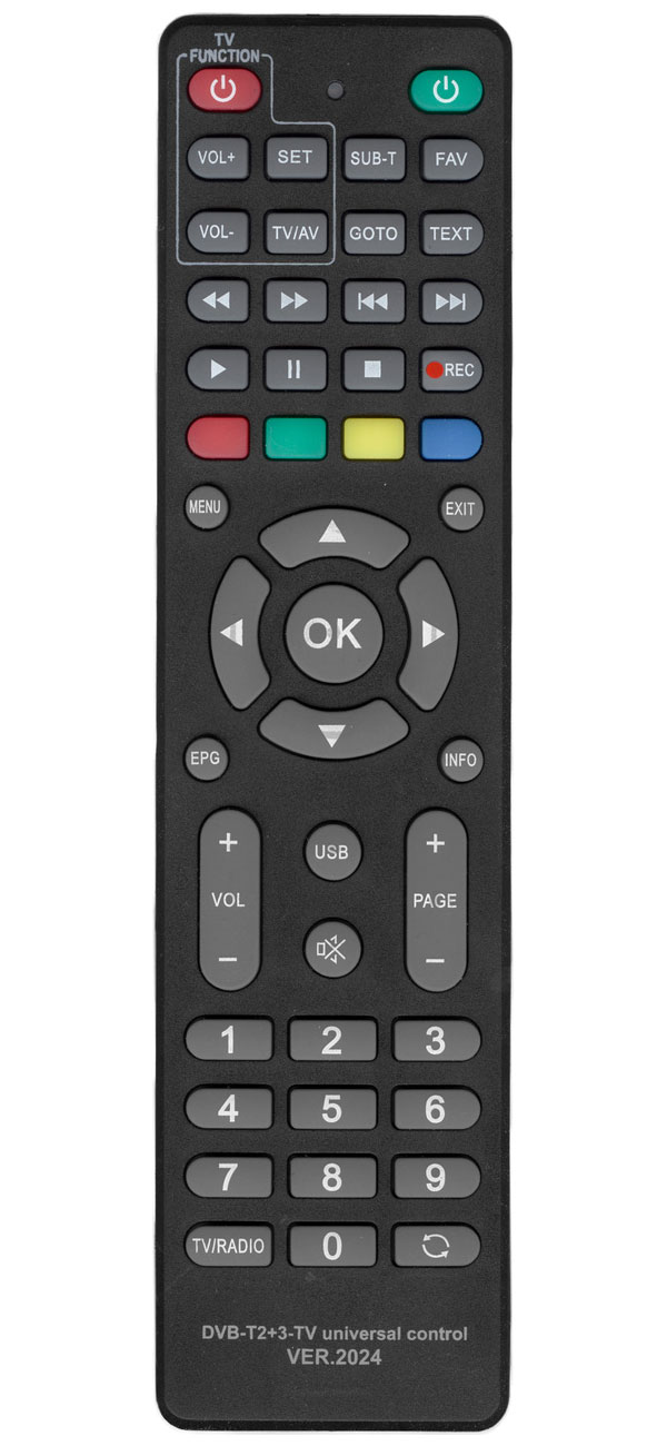 Изображение товара Универсальный пульт для DVB-T2 приставок и ТВ Box Huayu DVB-T2+3-TV