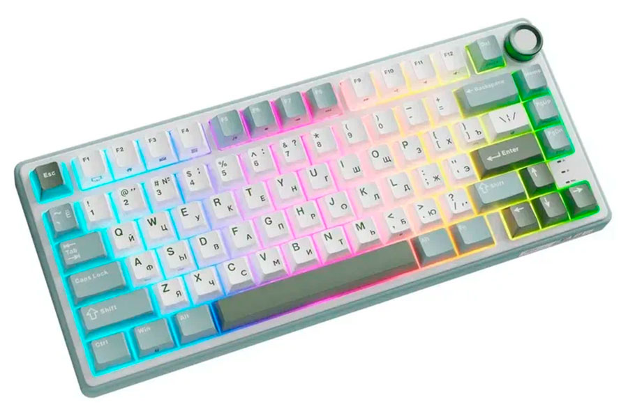 Изображение товара Механическая клавиатура Royal Kludge R75 Sky cyan с RGB подсветкой и горячей заменой переключателей