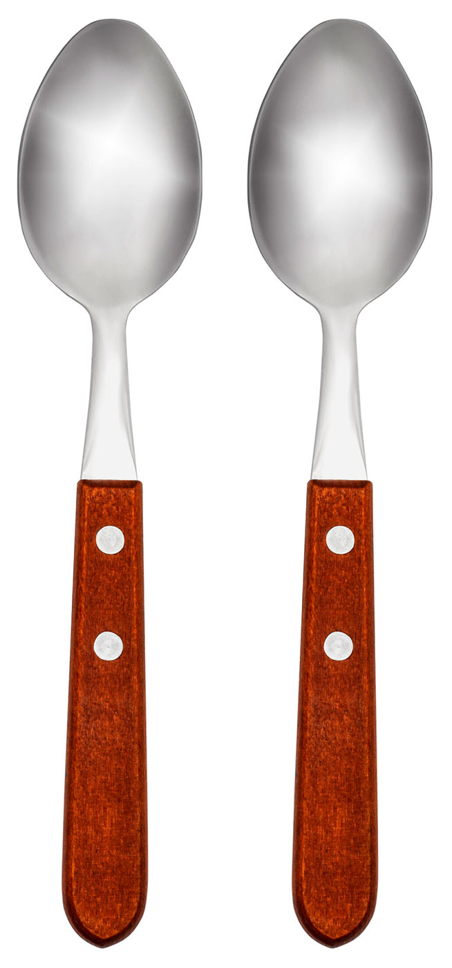 Набор ложек столовых Servitta Forte, 2 предмета, с деревянной ручкой (Sr0199)