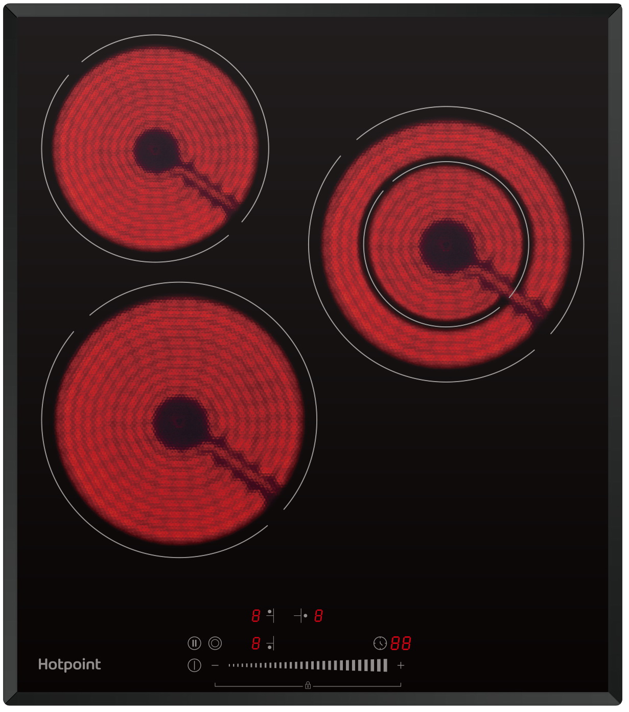 Изображение товара Электрическая варочная панель Hotpoint HR 4O3 BAS стеклокерамика 3 конфорки