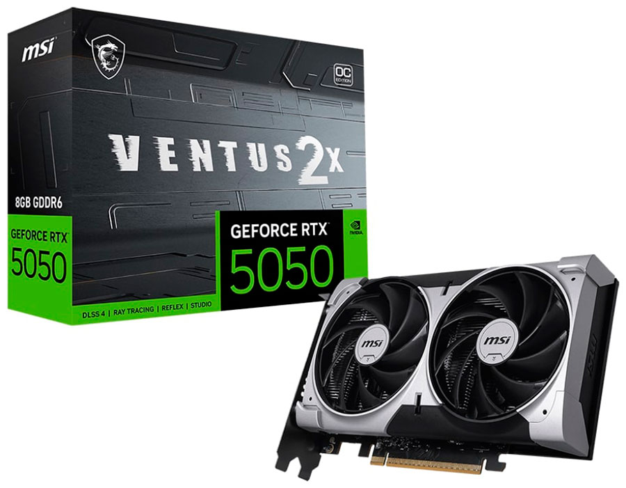 Изображение товара MSI GeForce RTX 5050 8G VENTUS 2X OC видеокарта для игр и профессиональных задач